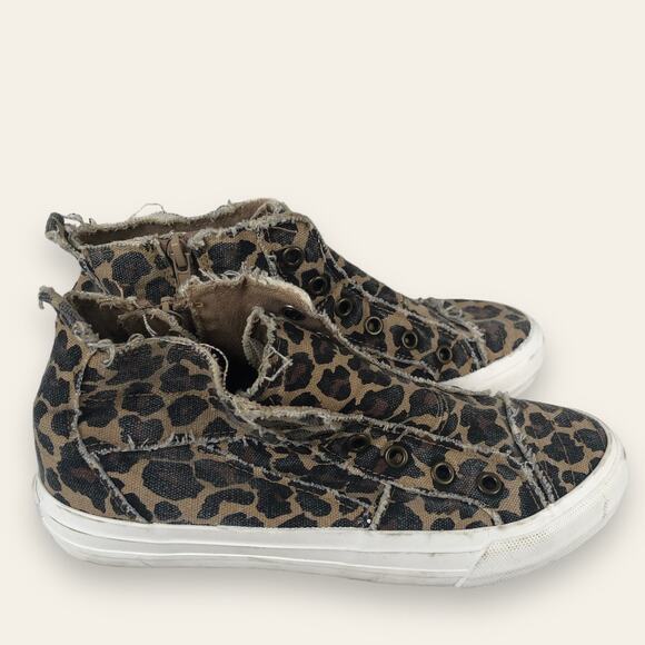 Gypsy Jazz Womens Leopard Print Zip Up Retro Fashion Sneakers Size 7 - Picture 3 of 10